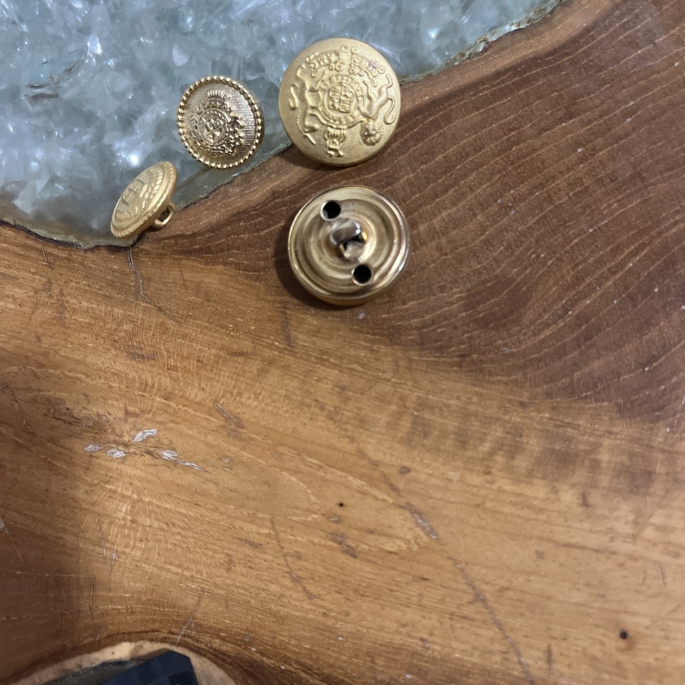 Metal Gold Shank Buttons 4 Total