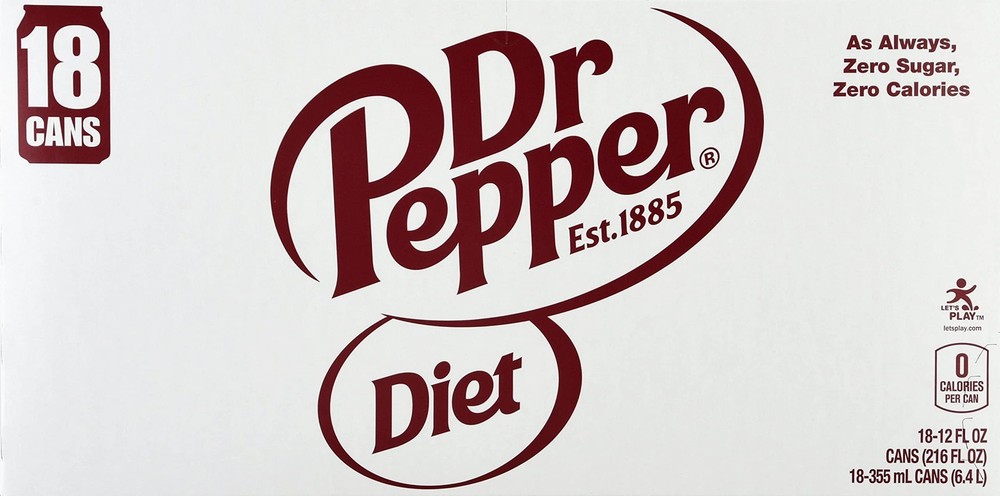 Dr Pepper, Diet Cola, 18 Pack, 12 Fl Oz Cans