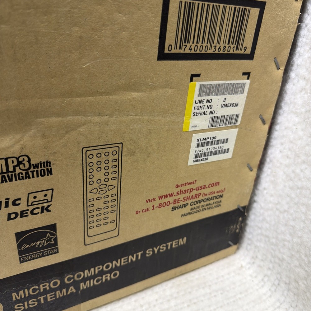 Sharp XL-MP130 High Power Micro Component System W CD, Cassette, & Tuner NEW