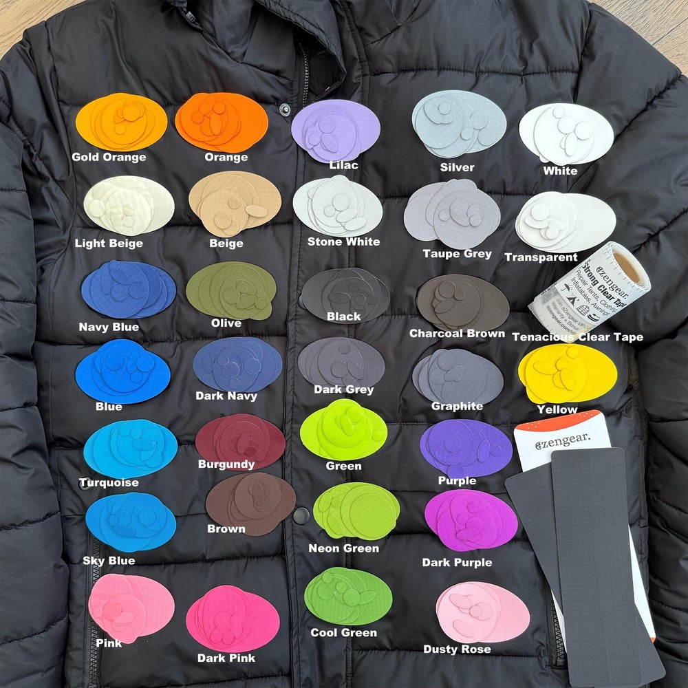 aZengear Repair Patches - Waterproof, Different Sizes, Graphite