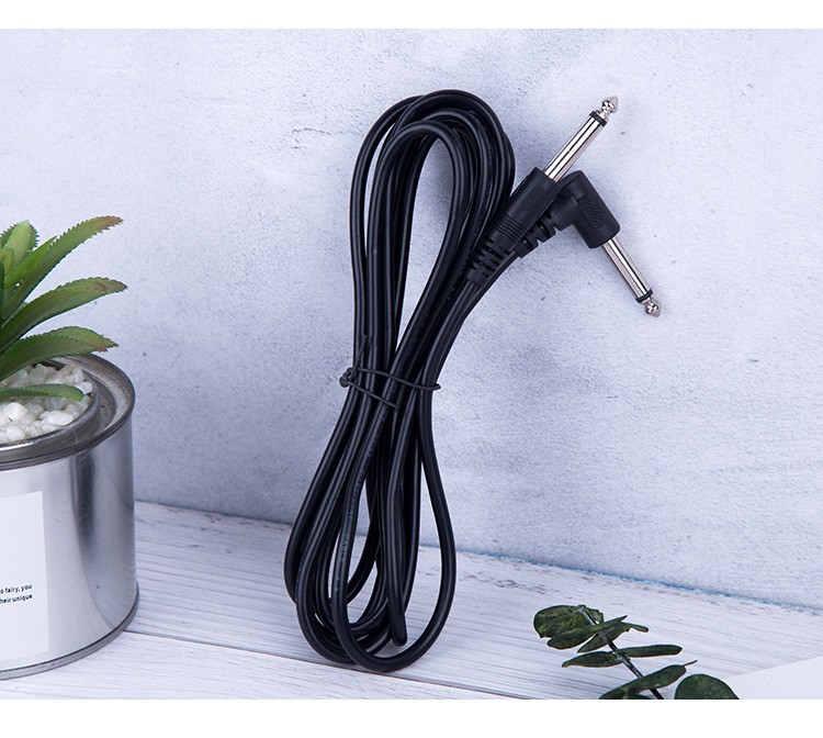 2Pcs Electric Patch Cord Guitar Amplifier Amp Cable Right Angle 90 Degree 10FT