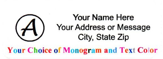 60 pcs Personalized Monogram Return / Mailing Address labels - 1" x 2.625"