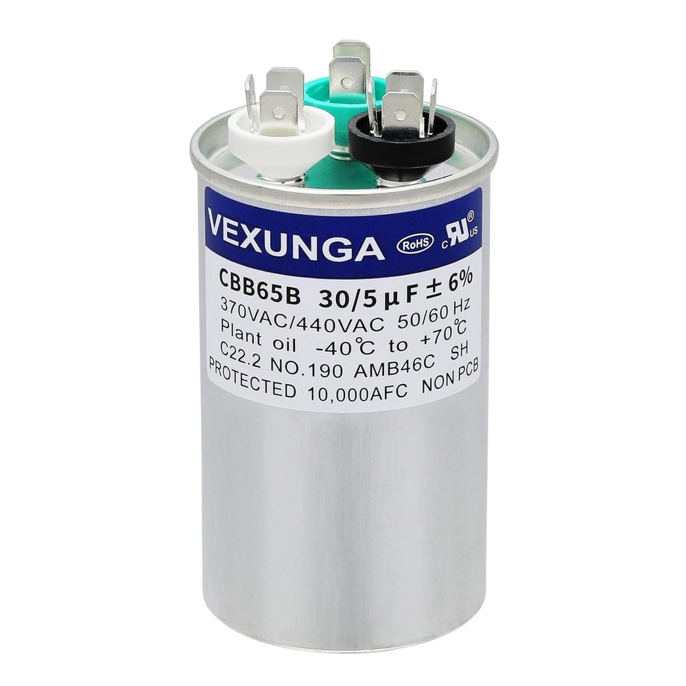 Reliable 30+5 uF Round A/C Capacitor for Efficient Compressor Start - 440VAC