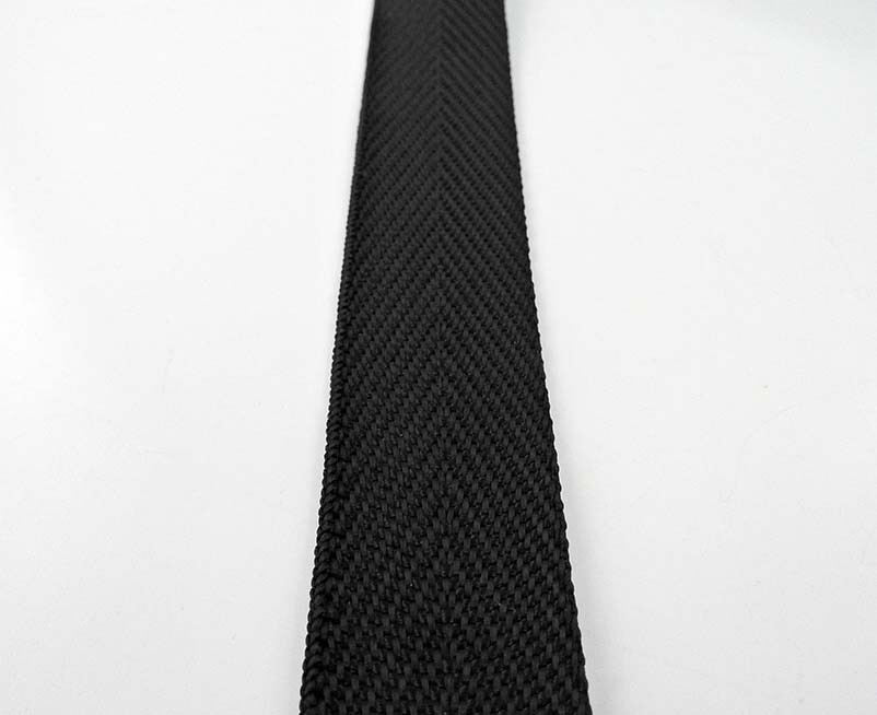 1" BLACK HERRINGBONE PP webbing 100 yard roll for binding, edging, trim, web