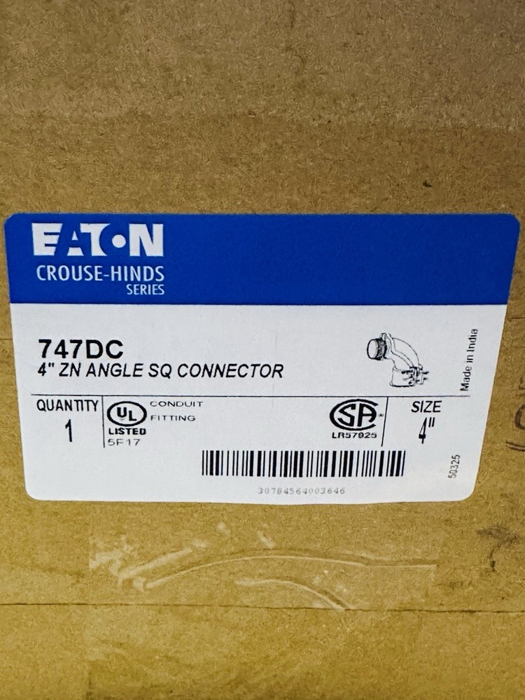 EATON 747DC 4" ZN ANGLE SQ CONNECTOR