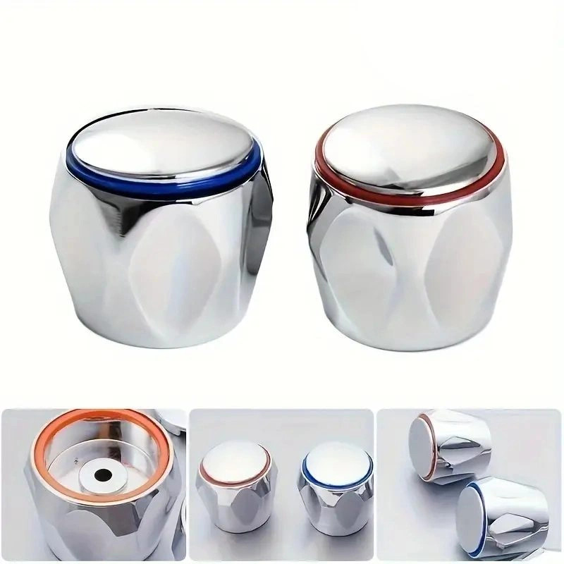 2pcs Red Blue Plastic Faucet Handles