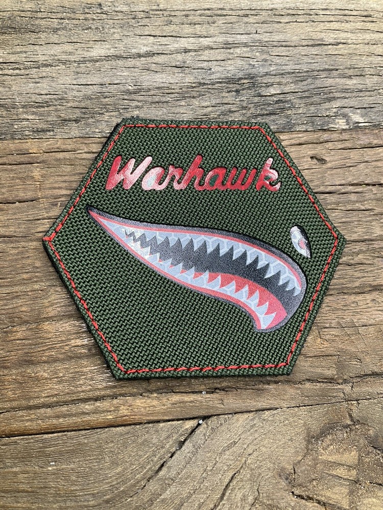 Embroided Patch Warhawk Plane Military Deployment Warrior Hook & Loop