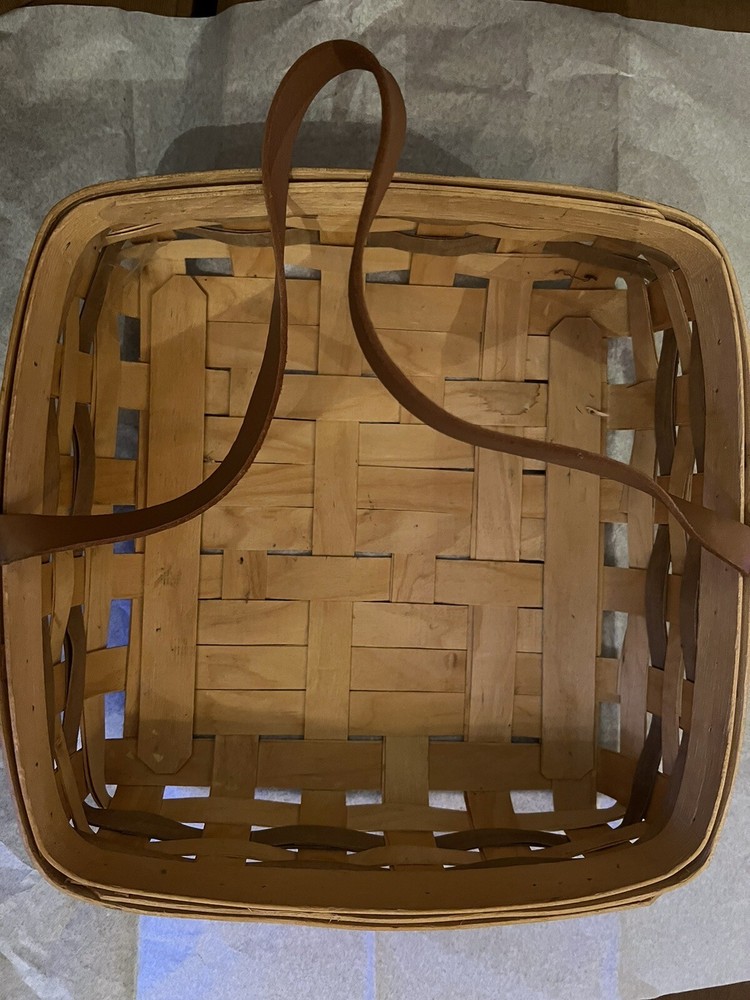 Hand Crafted Basket With Leather Handle 2001