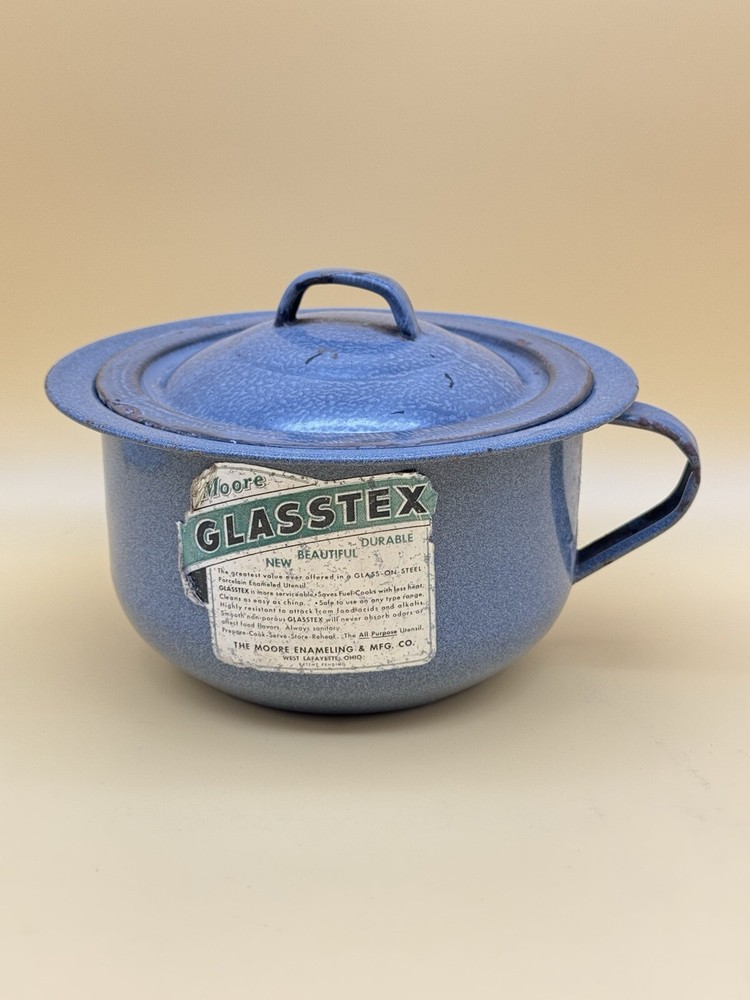 Vintage Moore Glasstex Enamelware Junior Combinet w/ Lid