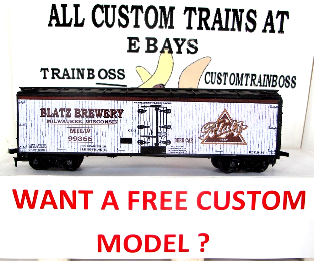 HO SCALE CUSTOM LETTERED BLATZ BEER 🍺🍺🍺🍺 REEFER.PG BER 8