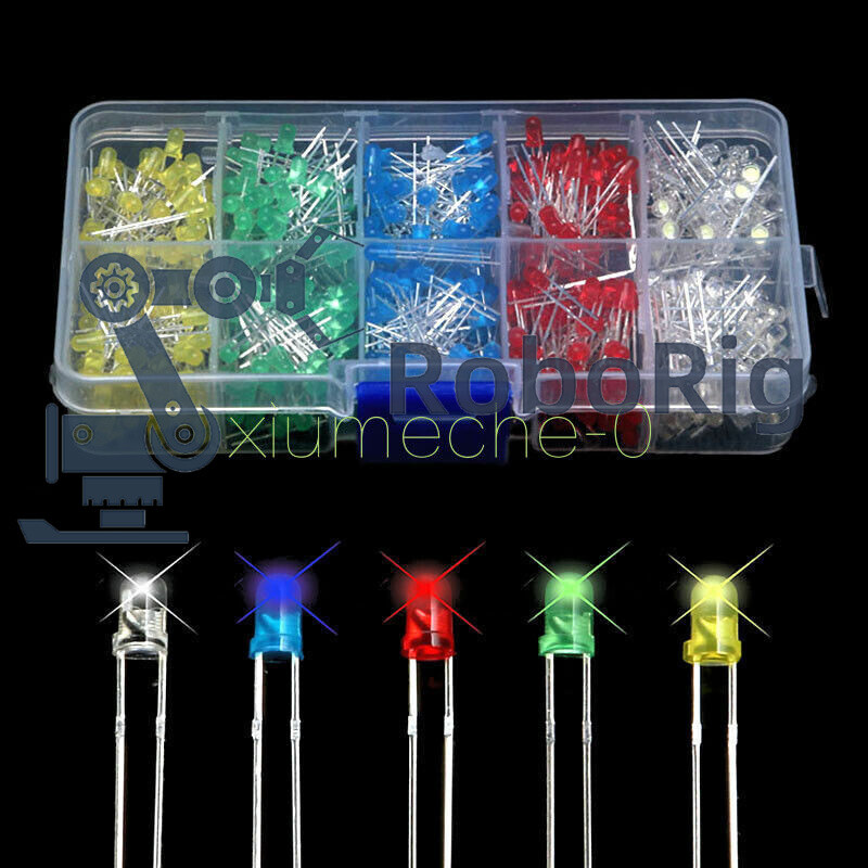 500pcs 3mm Bright LED Light Emitting Diode Component Kit for PCB Circuit