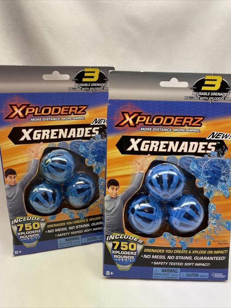 Lot Of 2 Xploderz Xgrenades 3 Pack Reusable Grenades Unopened with 750 xploderz