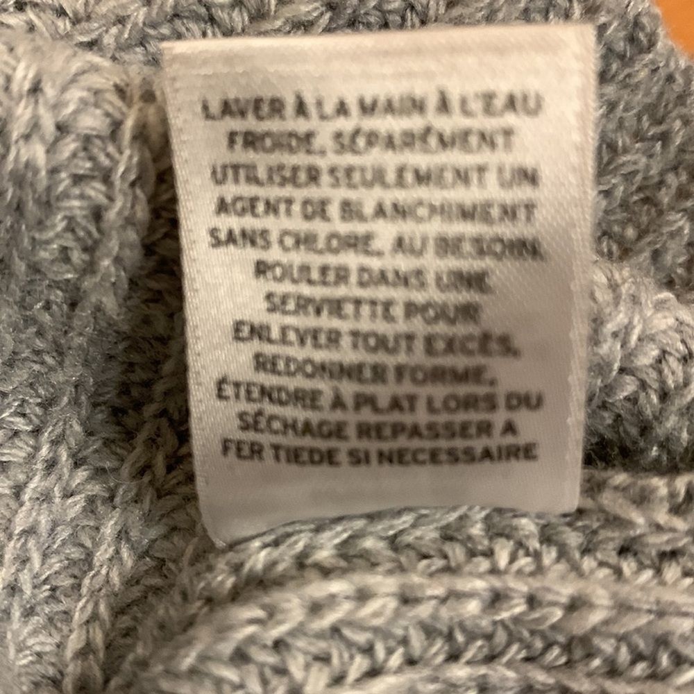 Halogen Wool Blend Pullover Gray Sweater Black Lace Up Size Small Petite