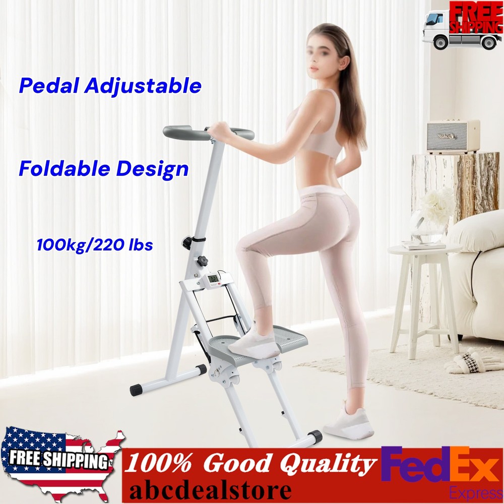 Foldable Stair Stepper Machine-Adjustable Vertical Climber For Full Body Workout