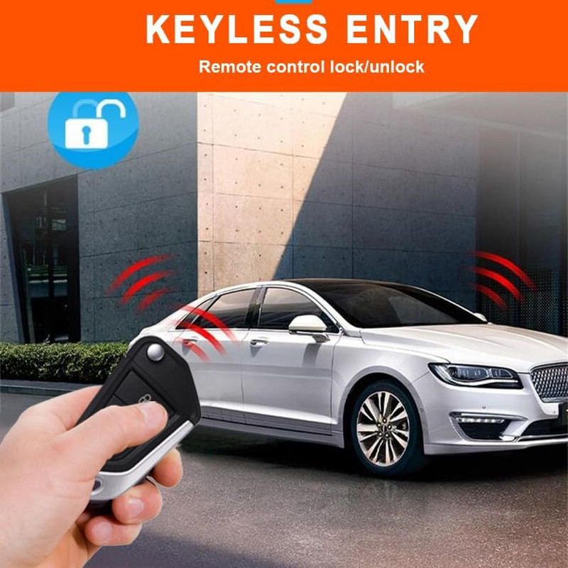 Car Keyless Entry Security Alarm System with Remote Engine Start and Push to Sta