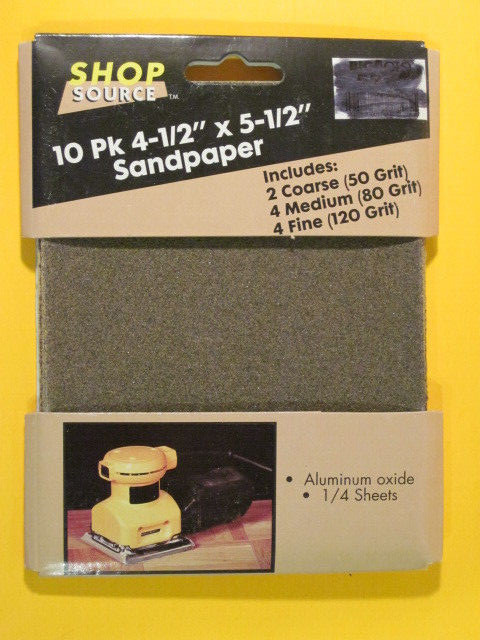 Shop Source Variety 1/4 Sheet Sandpaper  -  10 Pack