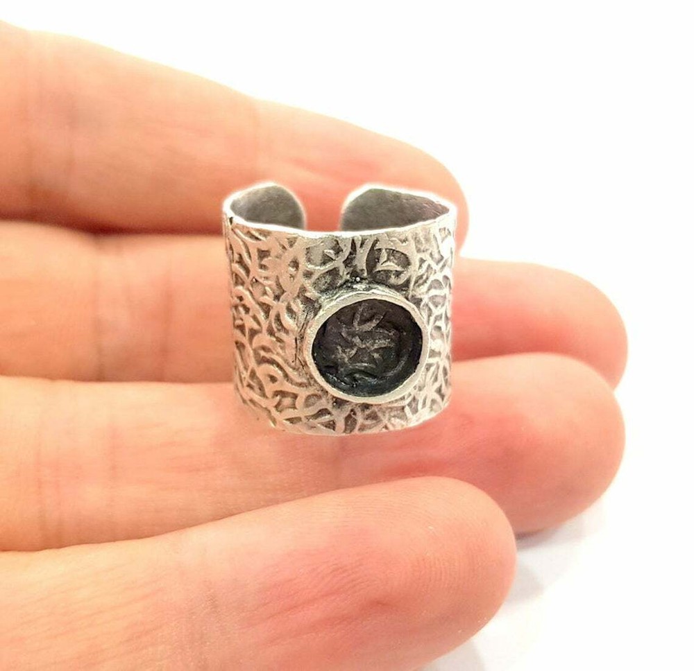 Ring Blank Setting Branch Bezel inlay Backs Cabochon Adjustable (8mm) G16288