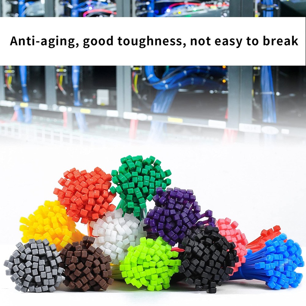 Multicolor Nylon Zip Ties Self Locking Cable Ties Pack
