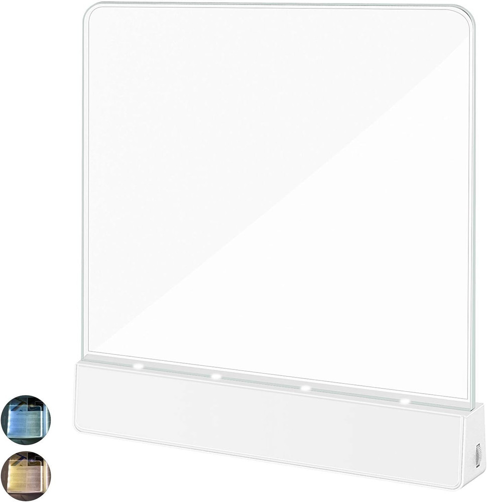 Book Light,Battery Powered Flat Plate Led Book Lamp,Brightness Adjustable,2 Colo