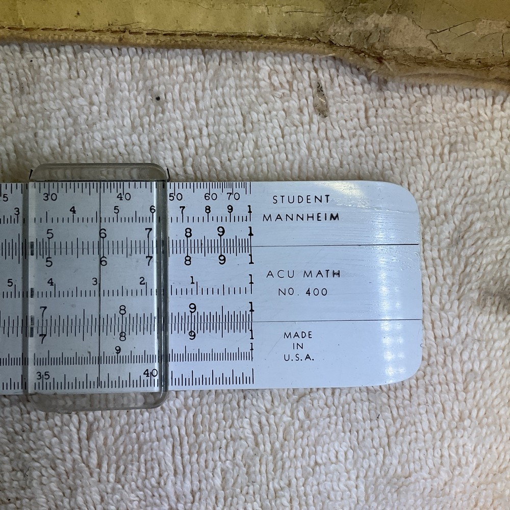 Vintage ACU-Math No. 400 Mannheim Slide Rule with case Engineering Ruler