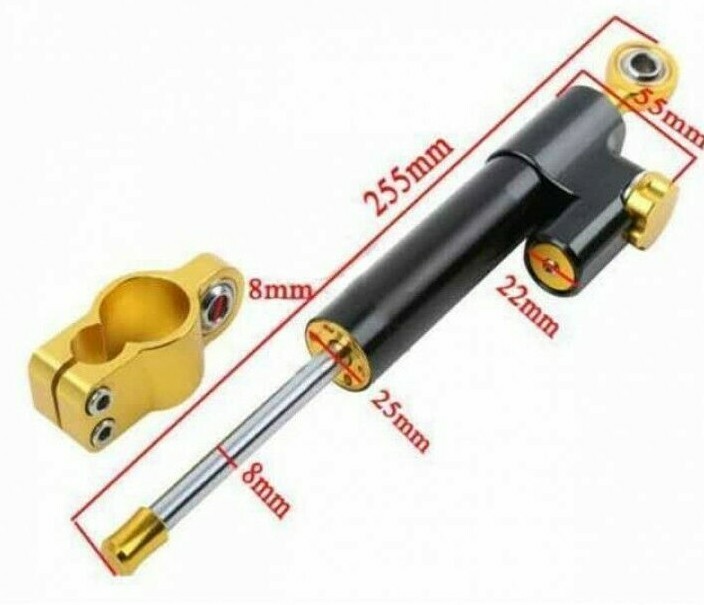 Universal Steering Damper - Adjustable - Overall Length 255mm - "FIR"
