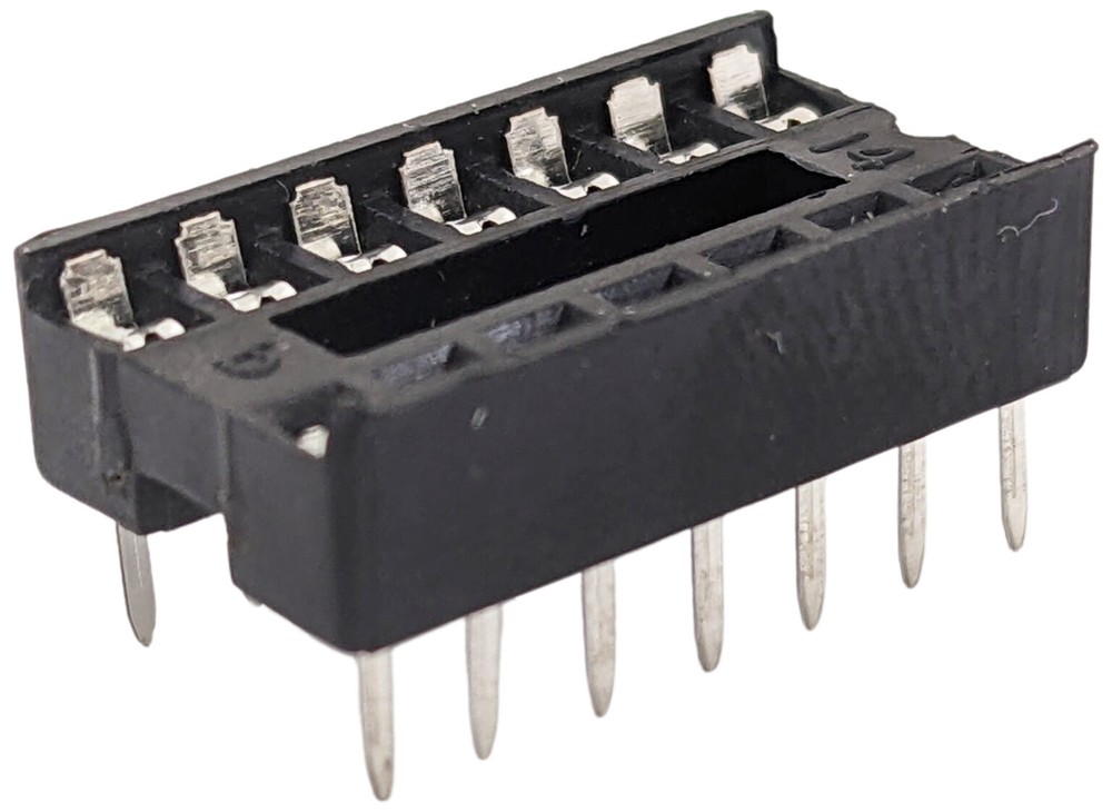 50 Pack 14 Pin Solder Tail, Low Profile IC Socket