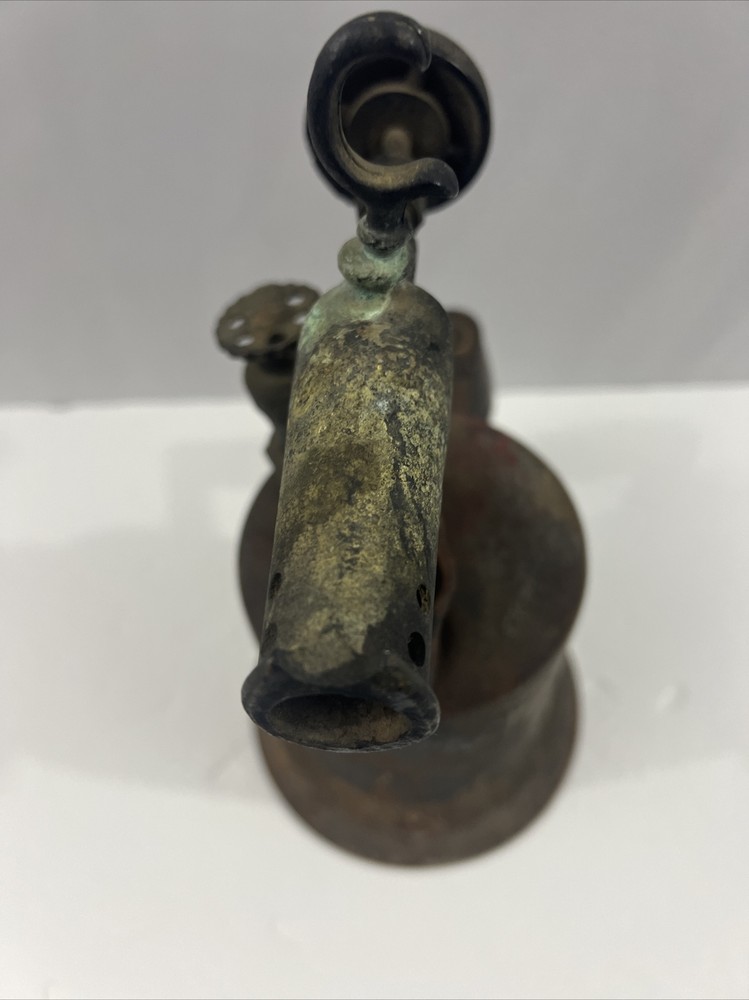 Vintage Blowtorch Cast Iron Red Retro Tool