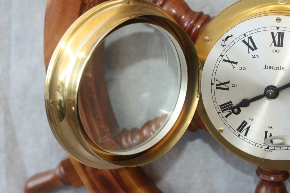 Hermle Maritime Ship Wheel Wall Clock 8 Day