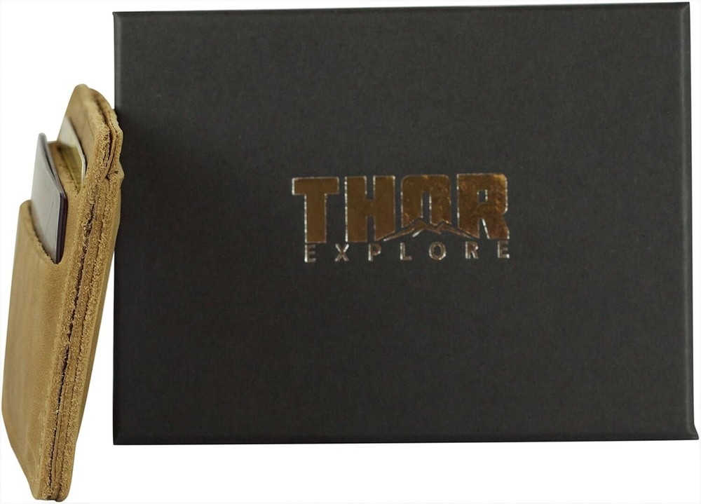 THOR FRONTIER WALLET - THIN PROFILE - FULL GRAIN LEATHER - SADDLE BROWN