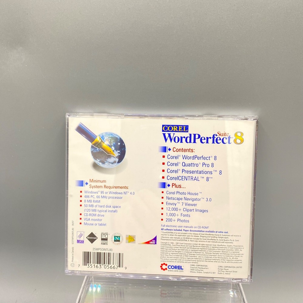 Corel Word Perfect Suite 8 1997 CD-ROM