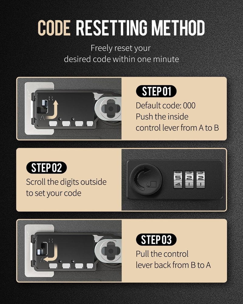 20 Position Key Cabinet with Combination Lock Resettable Black Digital Security