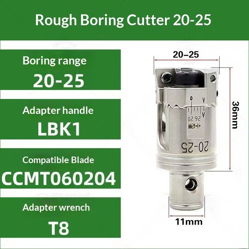 Rough Boring Head Adjustable Double Edge Boring Cutter Big Range Teeth Tools New
