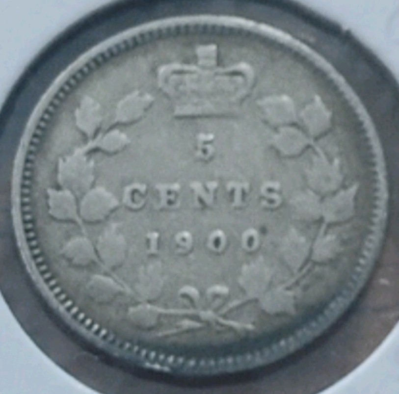 1900 Canada 5 Cent .925 Sterling Silver Coin