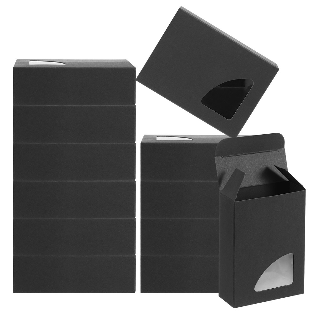 4"x3"x1" Paper Soap Box with Window, 30 Pack Soap Boxes Triangle, Black