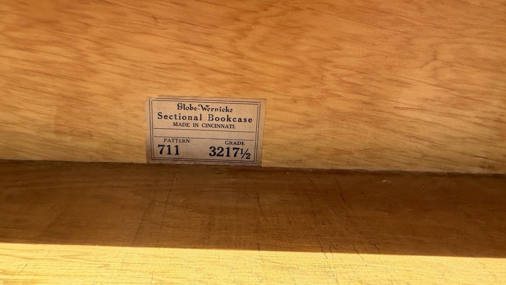 Globe Wernicke 3-stack Sectional Bookcase. Unrestored All Original Hardware.1950