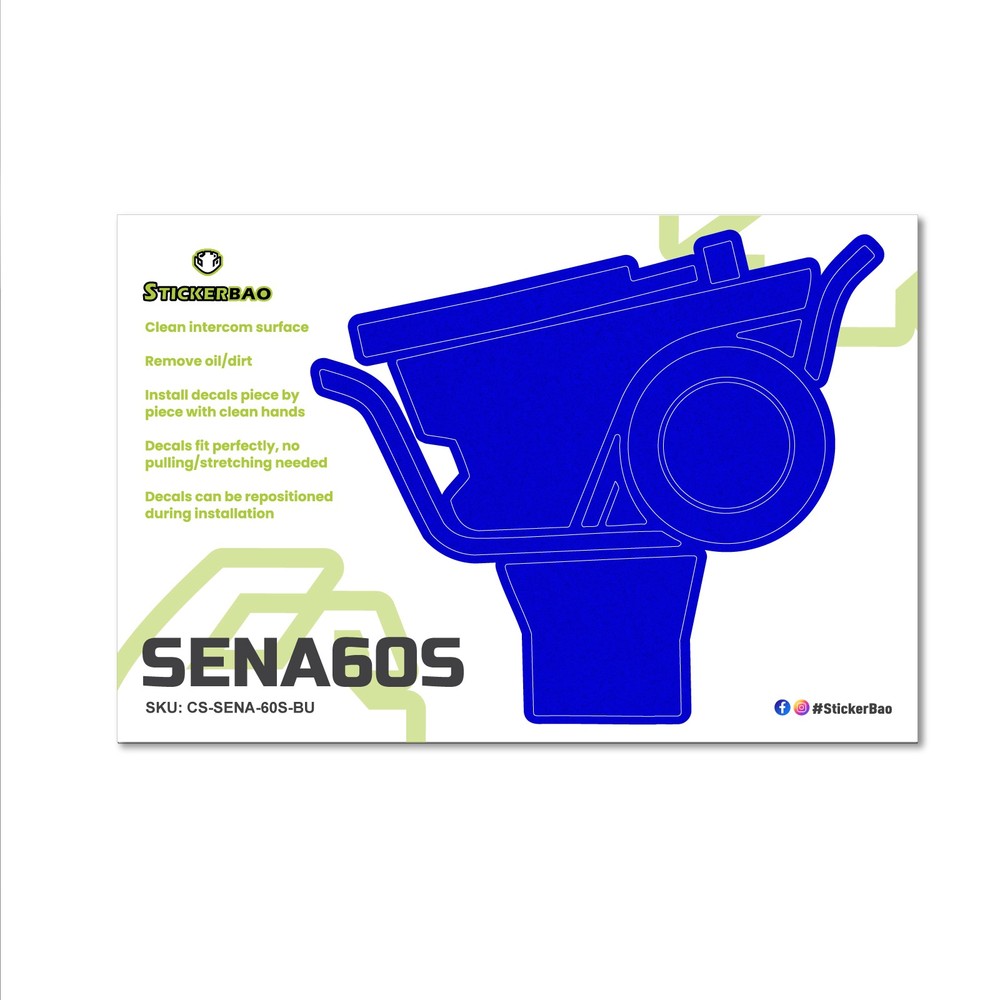 For Sena 60S Bluetooth Device Protective Wrap Sticker x1 Matte Blue