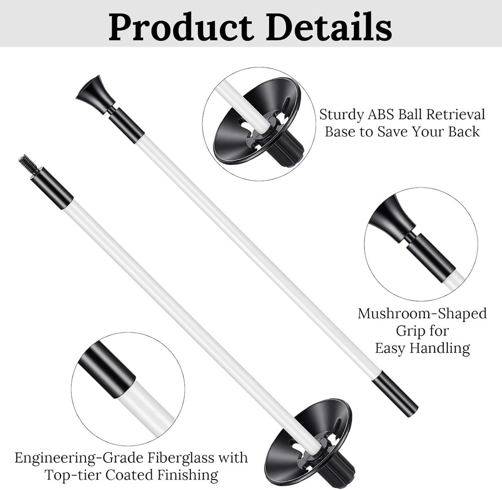 2 Pack Golf Flagpole - Portable Detachable Design - Ball Retrieval Base, Perfect