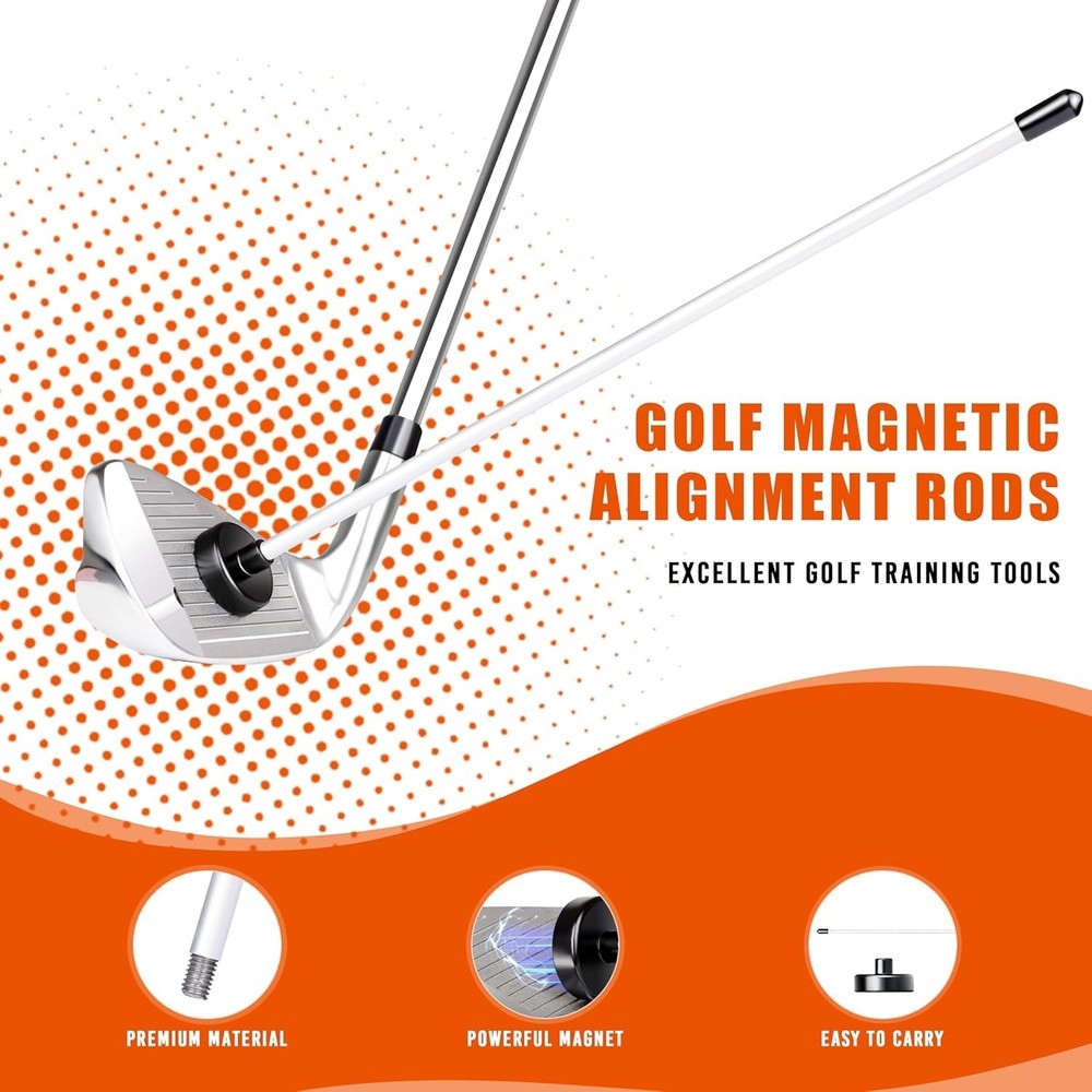 2 Pack Professional Golf Magnetic Alignment Rods, Alignment Golf Stick Ideal...