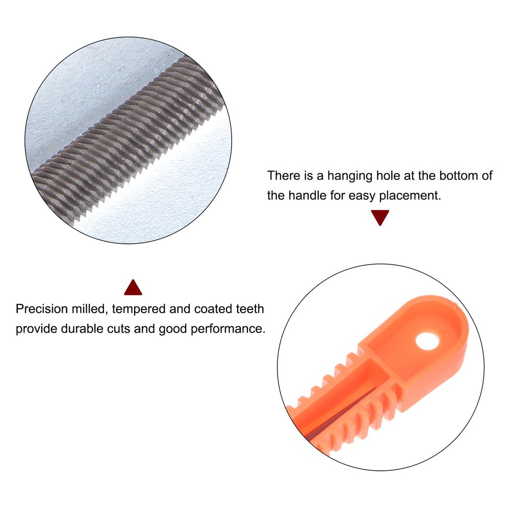 Chainsaw File - 11/64" Round Rasp Chrome Steel with Sharpening Guide Handle