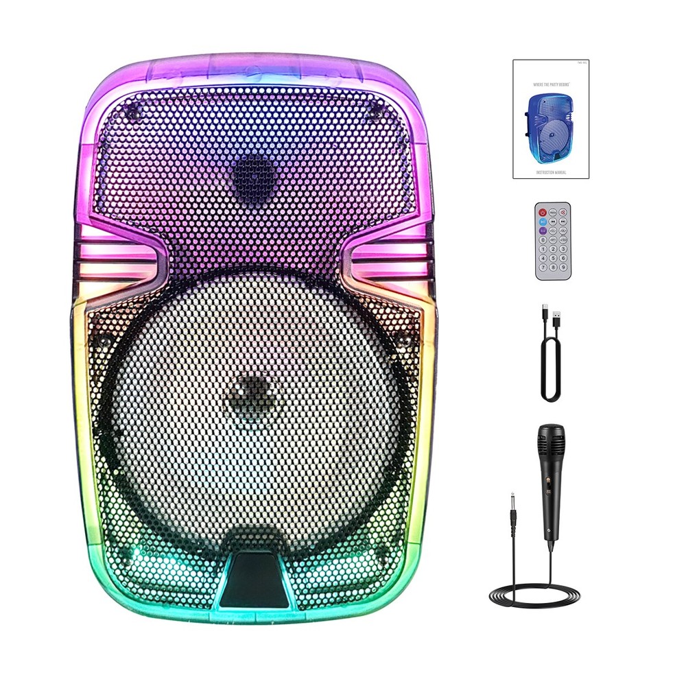 Transparent Shell 8" Bluetooth Speaker Powerful Bass Audio Wireless Sound System