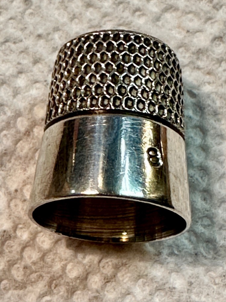 Vintage #8 Sterling Silver Sewing Thimble, 5.5g, Marked