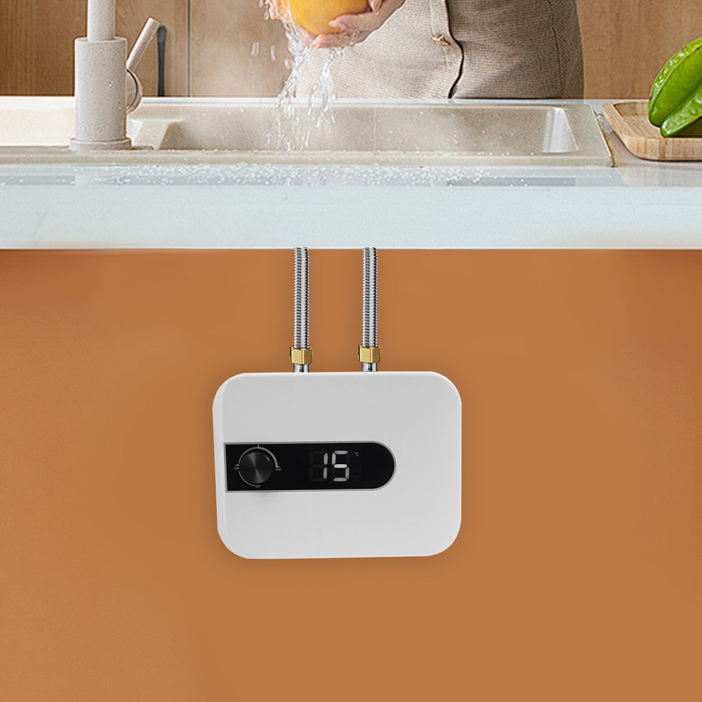 1500W 110V Electric Mini-Tank Water Heater Shower Compact Storage Top Outlet