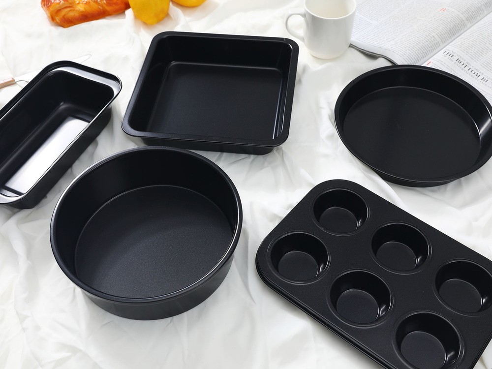 Nonstick Bakeware Set Baking Pans Set Gold 5 Pcs