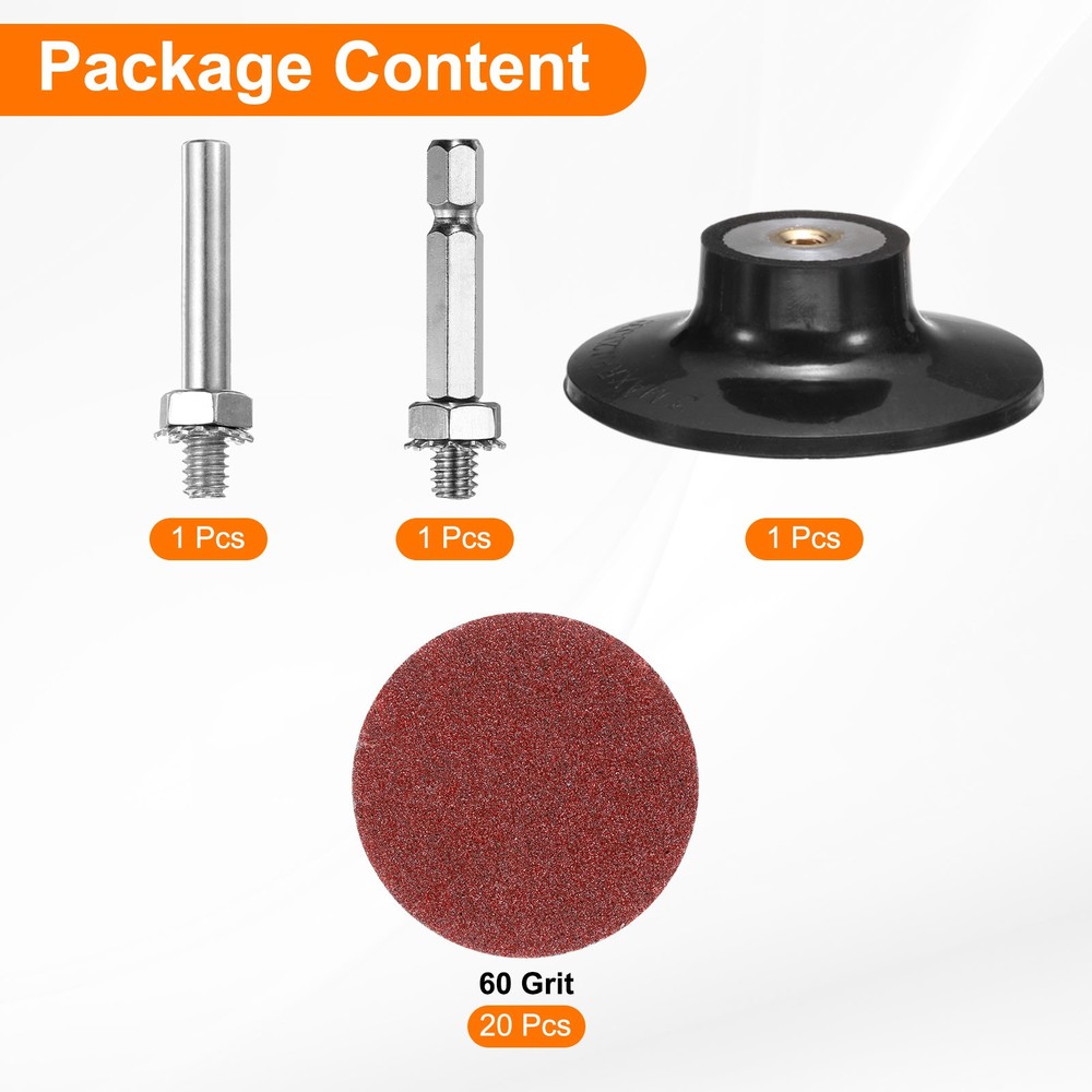 23pcs Quick Change Disc Set 3" Roll Lock Sanding Disc 60 Grits with Disc Holder