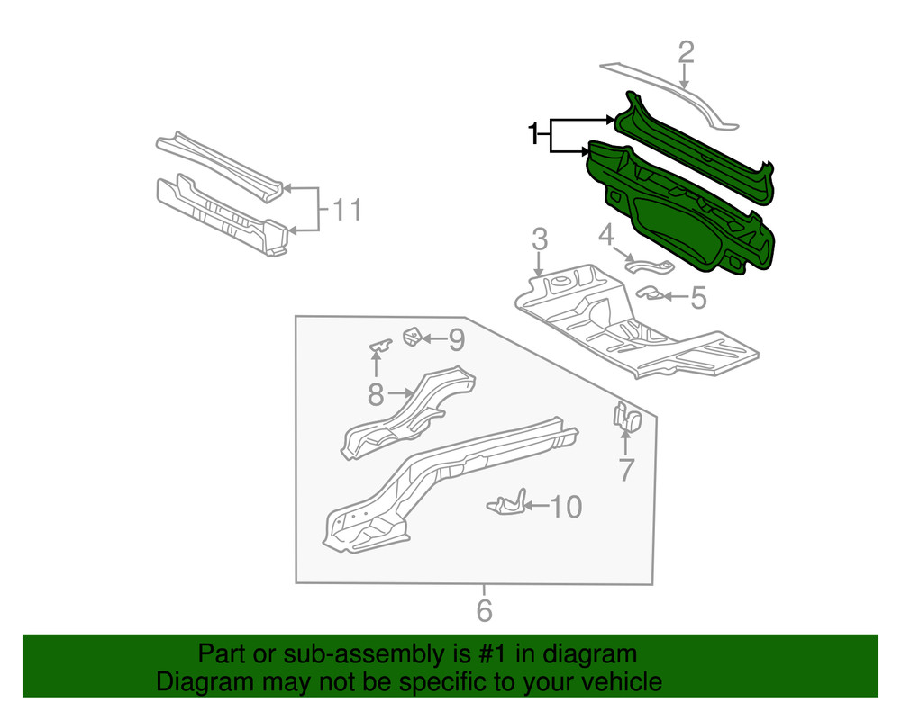 Genuine GM Rear End Lower Panel 12481607