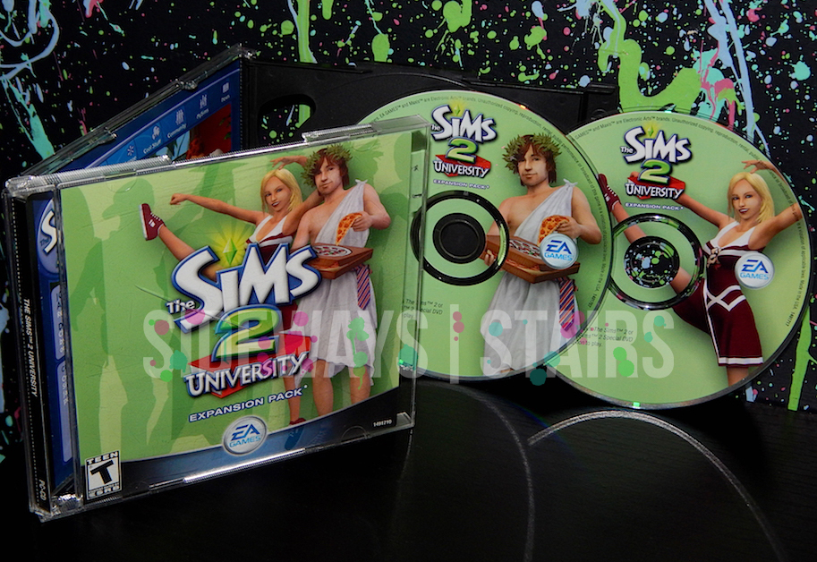 2005 THE SIMS 2 UNIVERSITY EXPANSION PACK W/ CODE zombies npc 2-disc cd-rom PC