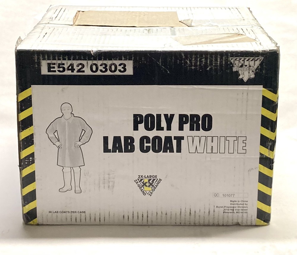 Polypro Laboratory Coats White 2X-Large (30-Pk) Workhorse E542 0305