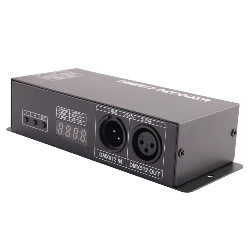 LED RGBW Controller 4x4A Decoder With Digital Display 4 Channel DMX512-4CH