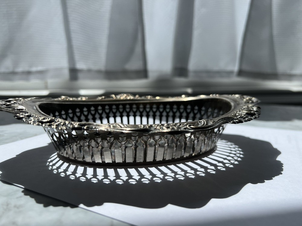 Antique English silver bonbon dish