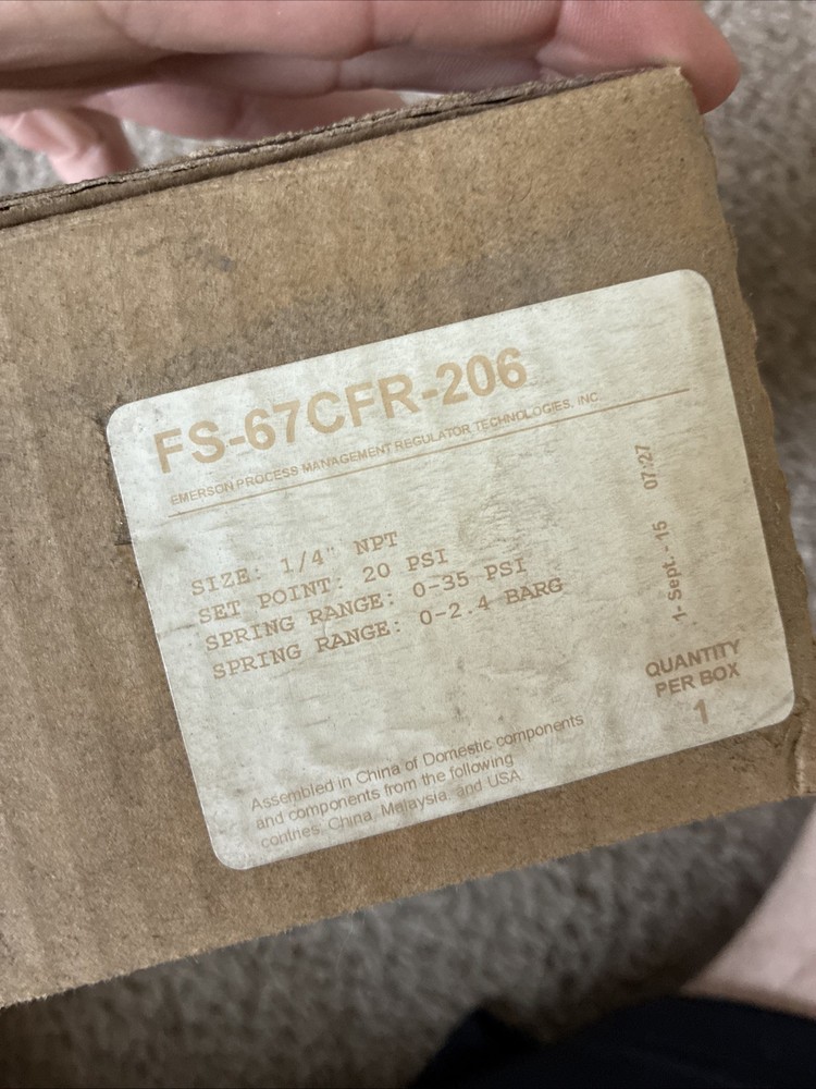 FISHER CONTROLS 67CFR-206 New Open Box